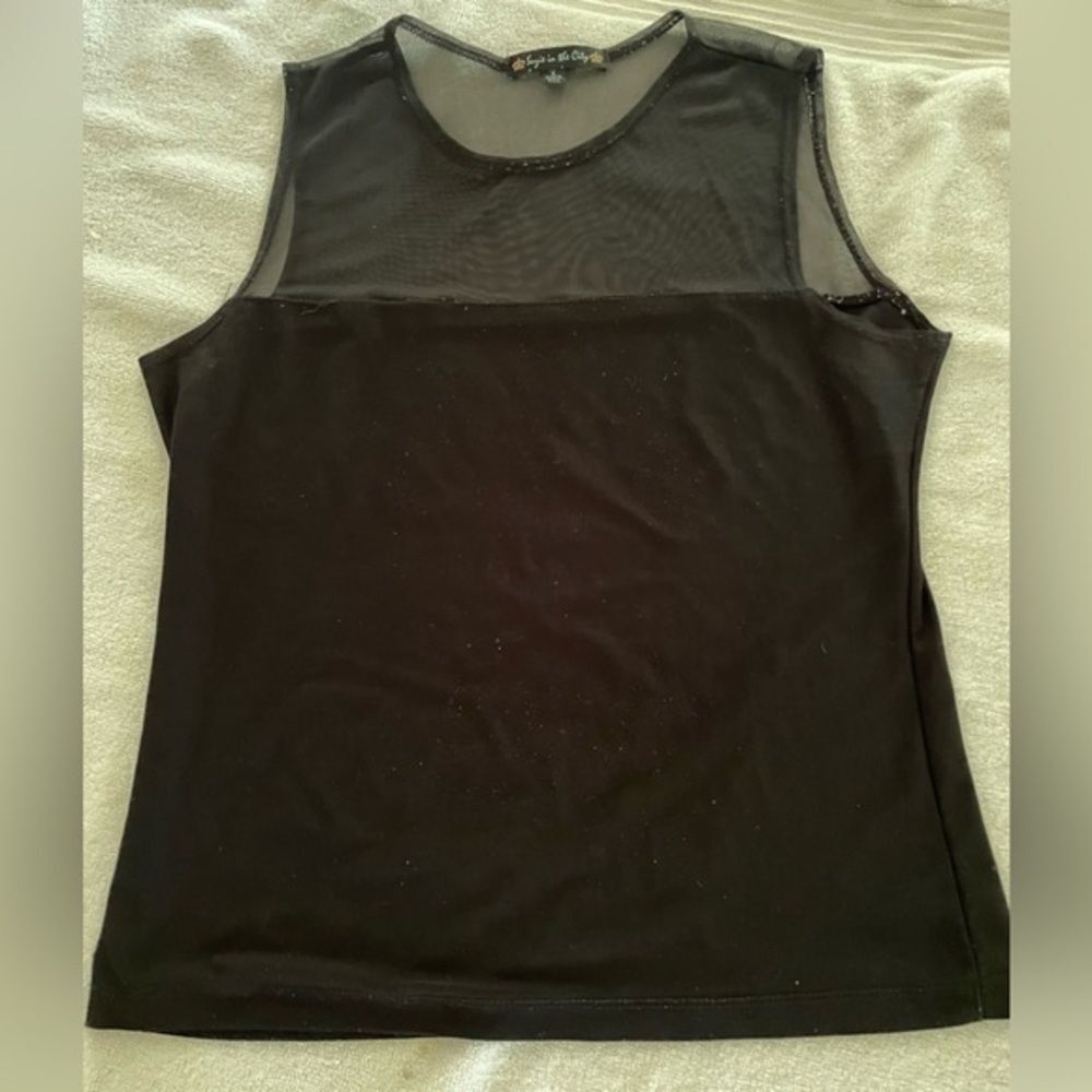 Women’s small  Suzie in the Coty black mesh sleeveless tunic tank top